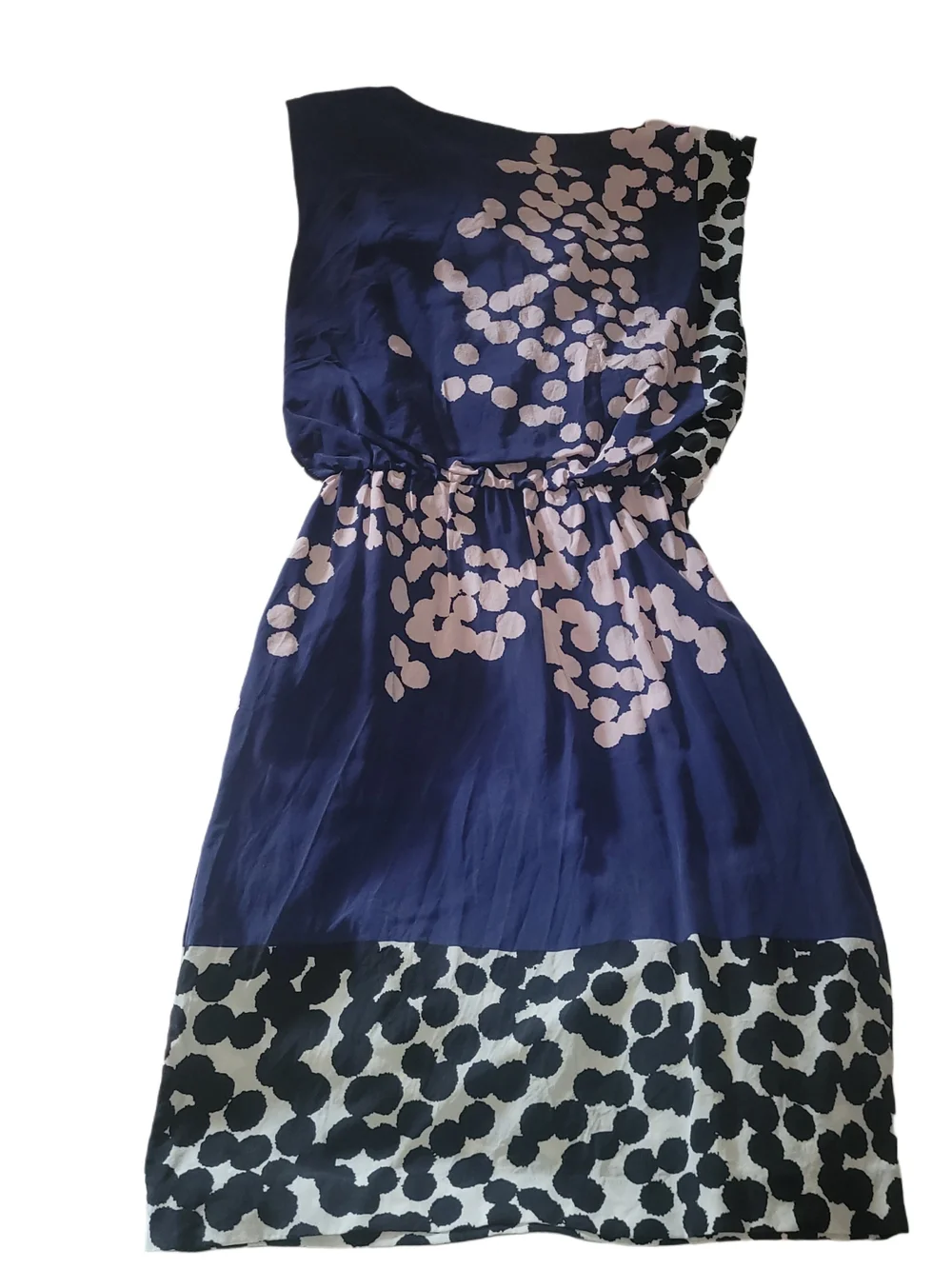 Diane Von Furstenberg Tamara 100% Silk Navy Pink Mini Dress Size 0 - Picture 7 of 7